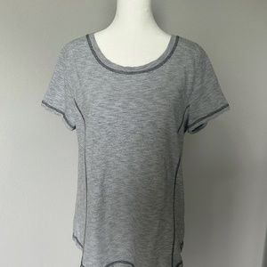 T by Talbots grey and white stripe t-shirt